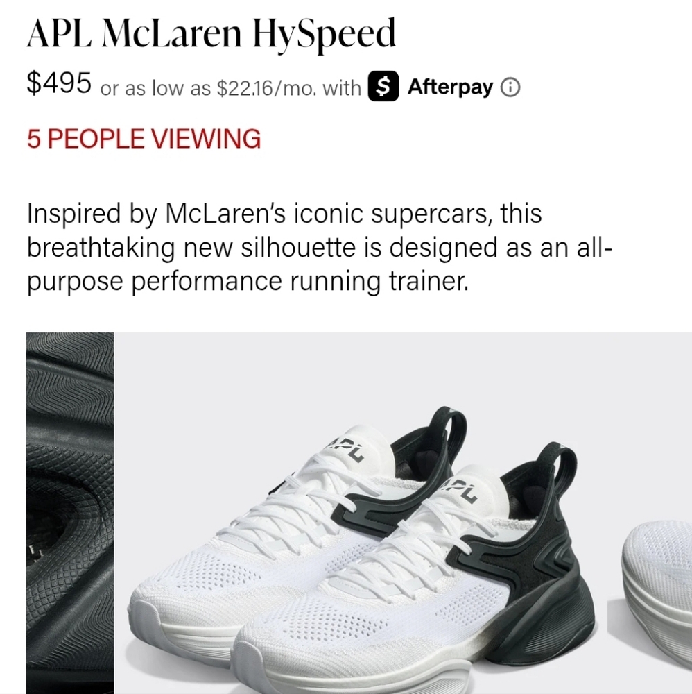 APL McLaren White and Black Sneakers unisex